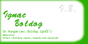ignac boldog business card